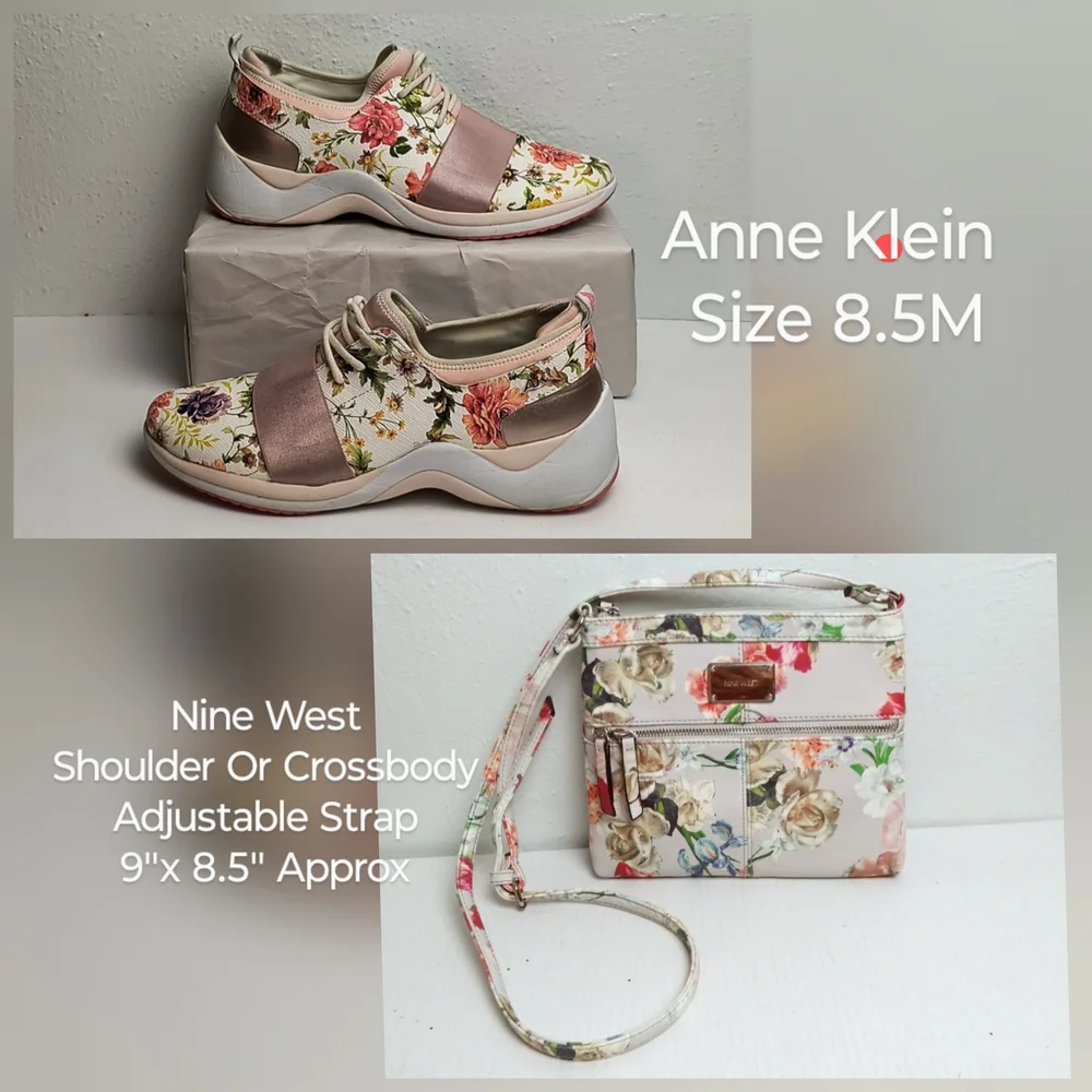 Anne Klein Floral Sneakers and Nine West Floral Crossbody Bag